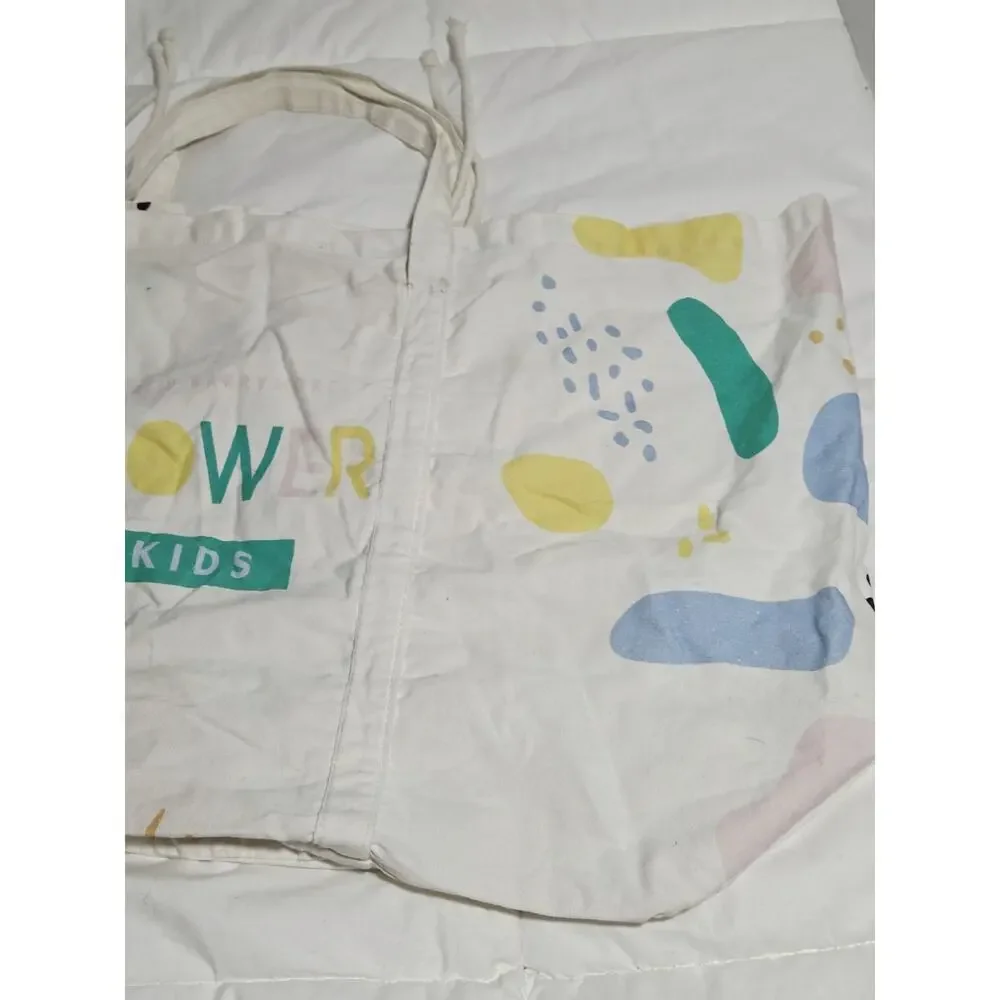 Htf Drew Barrymore Flower Kids Large Tote Safari Cotton Reusable Bag Rare